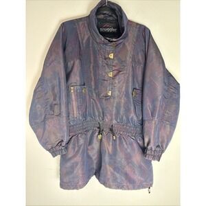Snuggler Ski Jacket Iridescent Purple Geometric Vintage 90s Pullover Womens 12